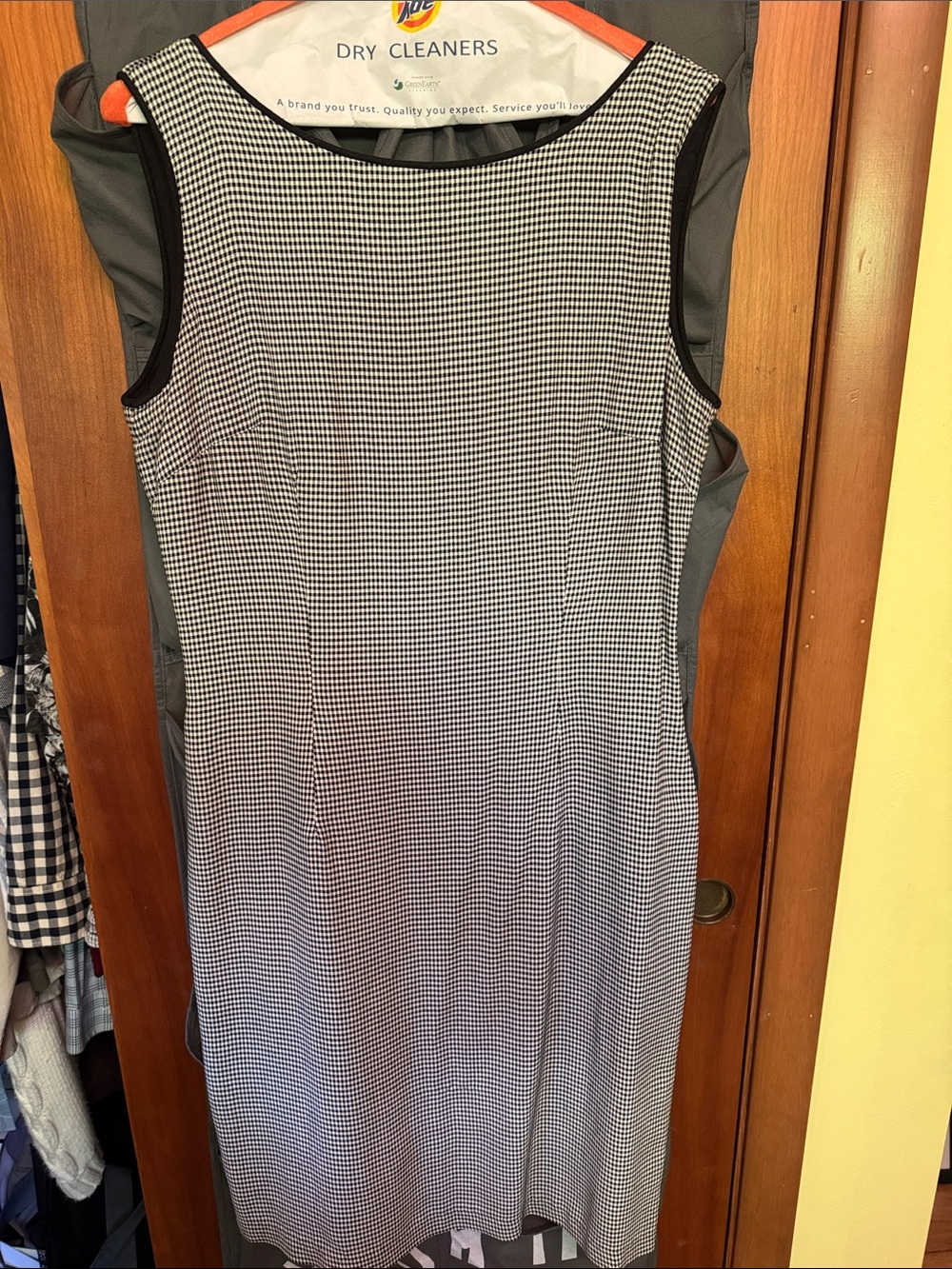Casual Corner Black and White Check Sheath Dress